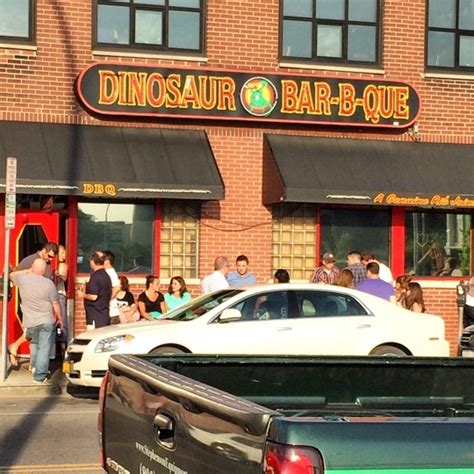 Dinosaur bar b que restaurant - Aug 28, 2021 · Dinosaur Bar-B-Que is a restaurant, blues venue and biker bar chain that first opened in 1988 on Willow Street in downtown Syracuse and now has 7 locations in upstate New York and New York City. In May 2009, Dinosaur Bar-B-Que was voted America’s best barbecue in ABC’s Good Morning America poll. 